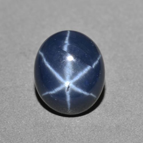Zaffiro stellato naturale blu da 2,87 ct, taglio ovale, opaco