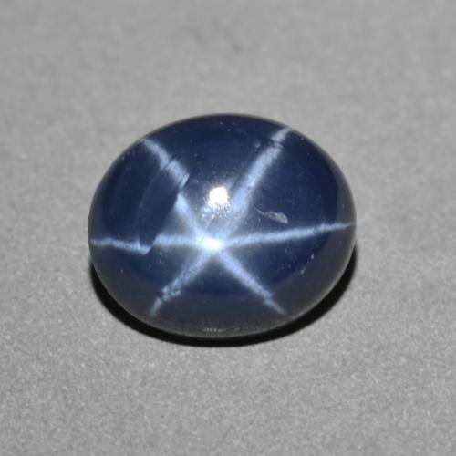 Zaffiro stellato naturale blu da 2,87 ct, taglio ovale, opaco