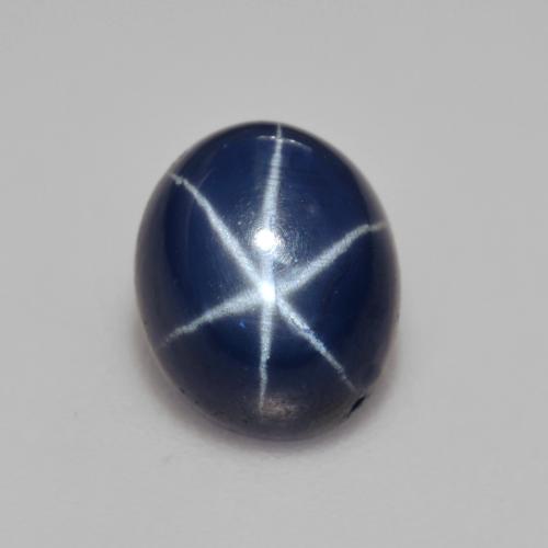 Zaffiro stellato Blu scuro naturale da 3.39 ct, Taglio ovale, Opaco