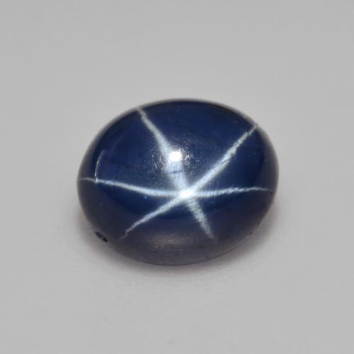Zaffiro stellato Blu scuro naturale da 3.39 ct, Taglio ovale, Opaco