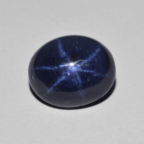 Zaffiro stellato naturale blu da 3,93 ct, taglio ovale, opaco