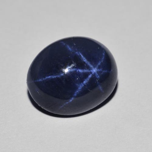 Zaffiro stellato naturale blu da 3,93 ct, taglio ovale, opaco