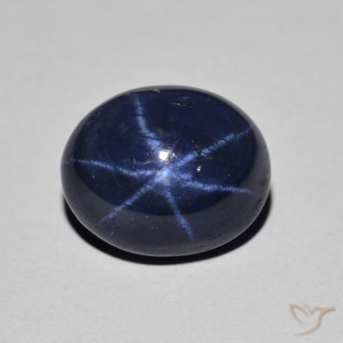 Zaffiro stellato Blu navy naturale da 4.40 ct, Ovale, Opaco