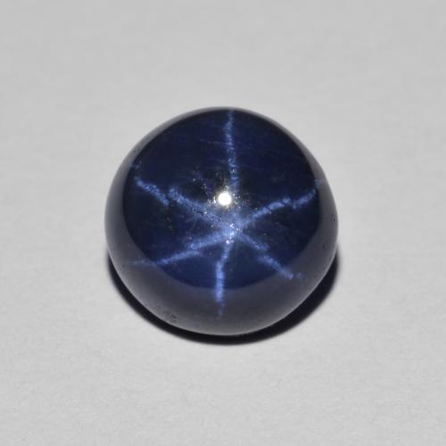 Zaffiro stellato Blu navy naturale da 2.17 ct, Taglio rotondo, Opaco