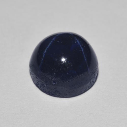 Zaffiro stellato naturale blu da 3,02 ct, taglio rotondo, opaco