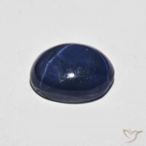 Zaffiro stellato naturale blu da 2,70 ct, taglio ovale, opaco
