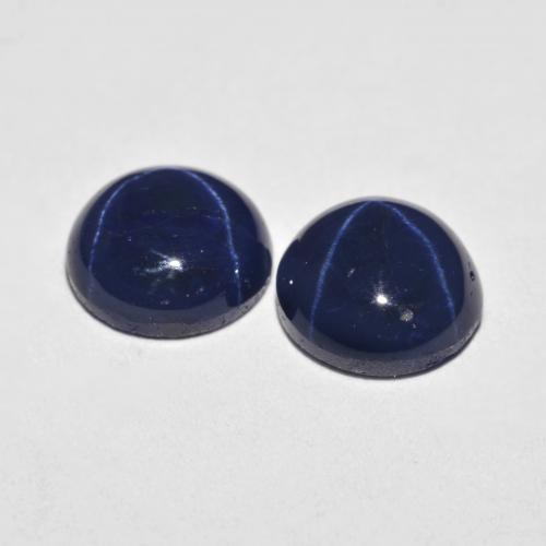 Zaffiro stellato naturale blu da 3,68 ct, taglio rotondo, opaco