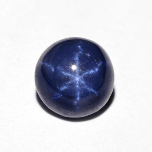 Zaffiro stellato Blu navy naturale da 1.23 ct, Taglio rotondo, Opaco