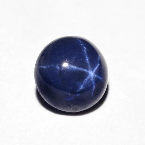 Zaffiro stellato Blu navy naturale da 1.23 ct, Taglio rotondo, Opaco