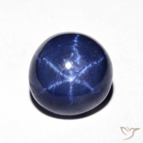 4.73ct Naturale Blu navy Zaffiro stellato, Rotondo, Opaco