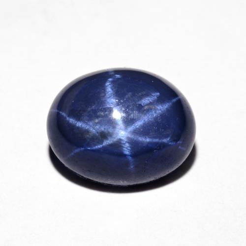 Zaffiro stellato naturale blu da 4,74 ct, taglio ovale, opaco