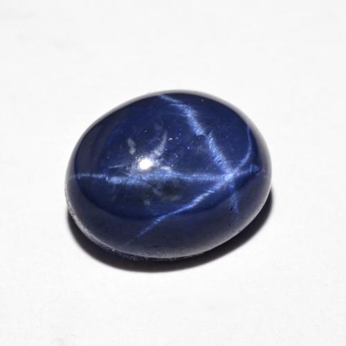 Zaffiro stellato naturale blu da 4,74 ct, taglio ovale, opaco