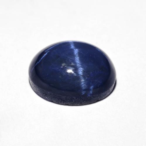 Zaffiro stellato naturale blu da 4,74 ct, taglio ovale, opaco