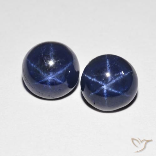 2.99ctw Naturale Blu scuro Zaffiro stellato, Rotondo, Opaco