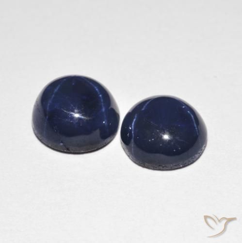 Gemme di Zaffiro stellato Blu scuro naturale da 2.99 ct, Rotondo, Opaco