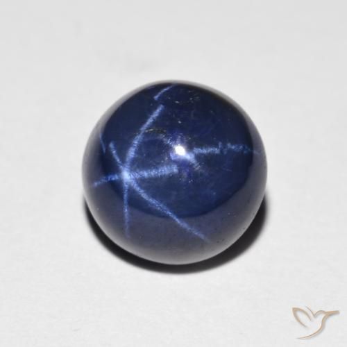 Zaffiro stellato Blu navy naturale da 2.59 ct, Rotondo, Opaco