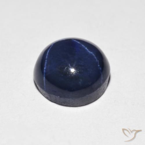 Zaffiro stellato Blu navy naturale da 2.59 ct, Rotondo, Opaco