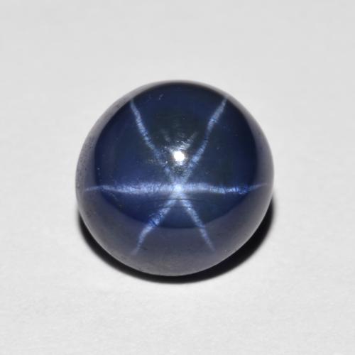Zaffiro stellato naturale blu da 2,60 ct, taglio rotondo, opaco