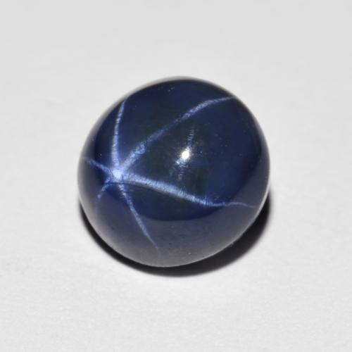Zaffiro stellato naturale blu da 2,60 ct, taglio rotondo, opaco