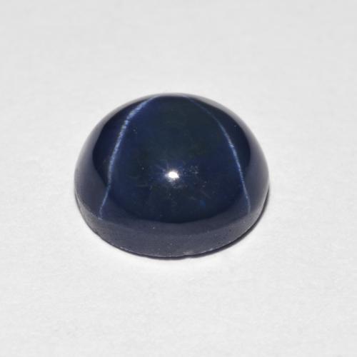 Zaffiro stellato naturale blu da 2,60 ct, taglio rotondo, opaco