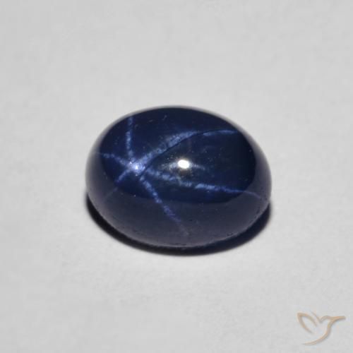 Zaffiro stellato Blu navy naturale da 1.58 ct, Ovale, Opaco