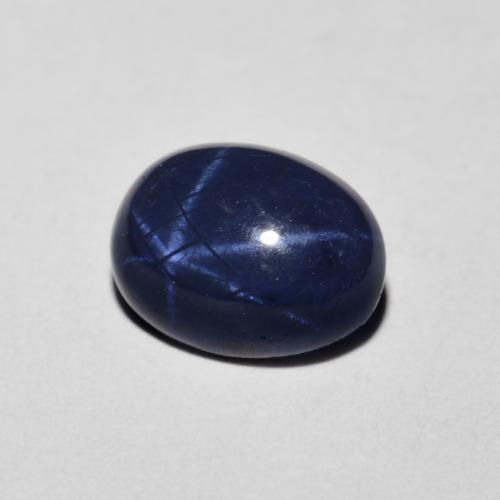 Zaffiro stellato naturale blu da 1,90 ct, taglio ovale, opaco