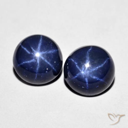 5.16ctw Naturale Blu navy Zaffiro stellato, Rotondo, Opaco
