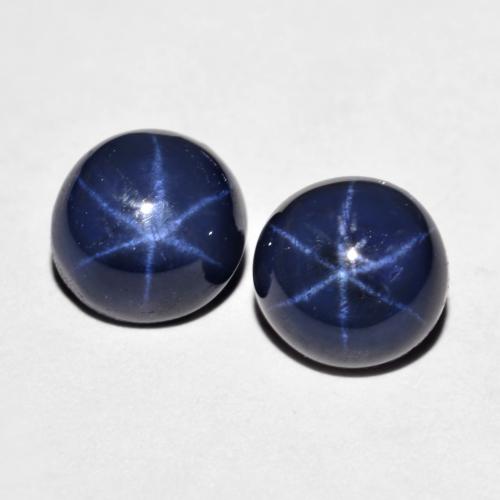 Gemme di Zaffiro stellato Blu navy naturale da 4.87 ct, Taglio rotondo, Opaco