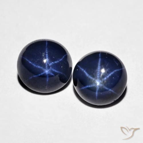 4.88ctw Naturale Blu navy Zaffiro stellato, Rotondo, Opaco