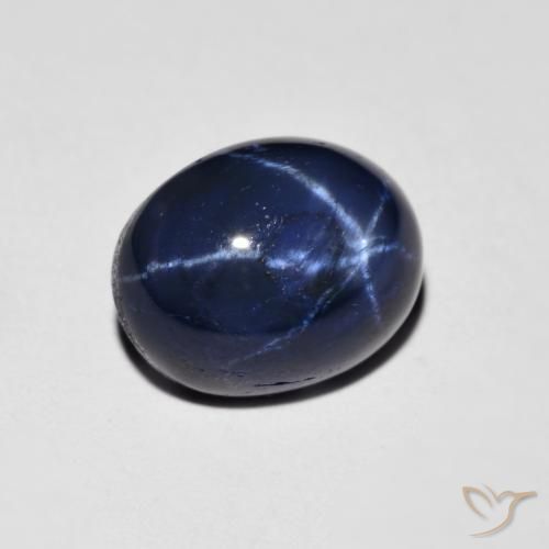 Zaffiro stellato Blu navy naturale da 3.13 ct, Ovale, Opaco