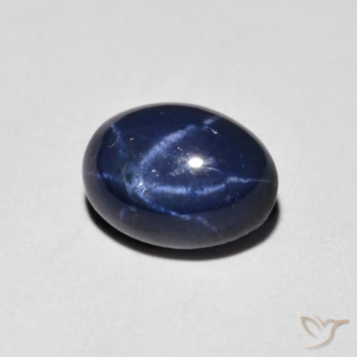 Zaffiro stellato Blu navy naturale da 1.58 ct, Ovale, Opaco
