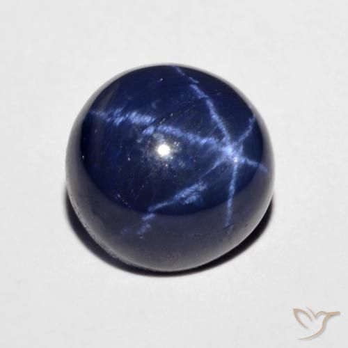 4.46ct Naturale Blu navy Zaffiro stellato, Rotondo, Opaco