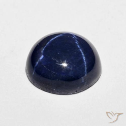 Zaffiro stellato Blu navy naturale da 4.46 ct, Rotondo, Opaco
