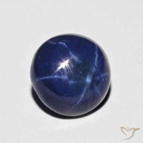Zaffiro stellato Blu navy naturale da 3.88 ct, Rotondo, Opaco
