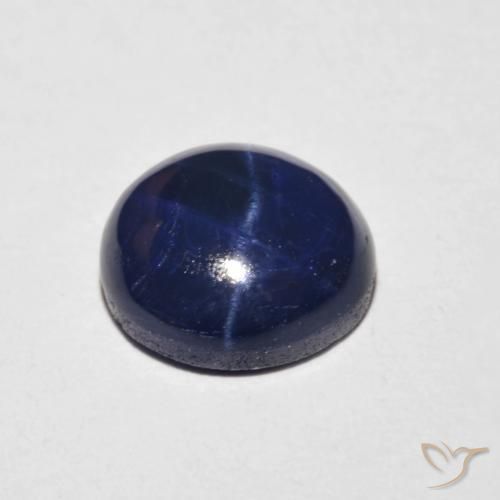 Zaffiro stellato Blu navy naturale da 3.88 ct, Rotondo, Opaco