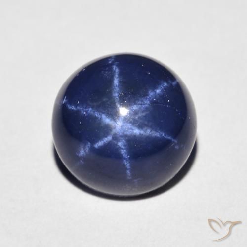Zaffiro stellato naturale blu da 4,18 ct, taglio ovale, opaco