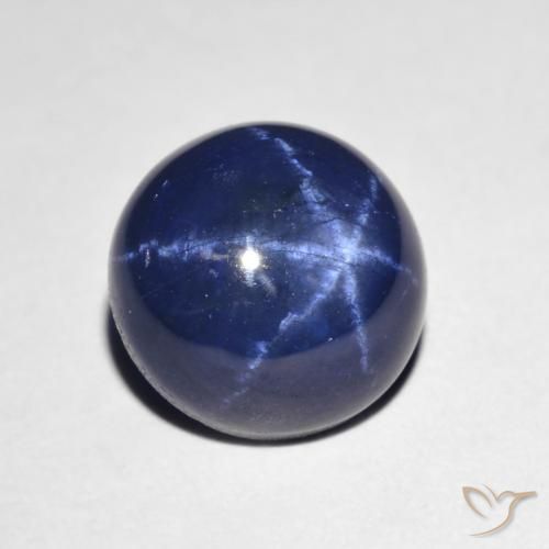 Zaffiro stellato naturale blu da 4,18 ct, taglio ovale, opaco