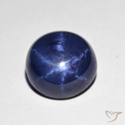 4.24ct Naturale Blu navy Zaffiro stellato, Rotondo, Opaco