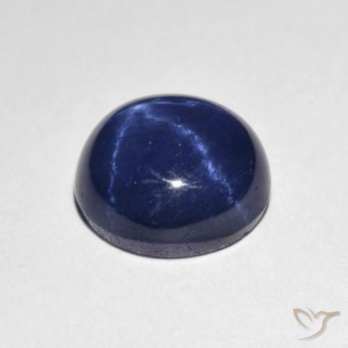 Zaffiro stellato Blu navy naturale da 4.24 ct, Rotondo, Opaco