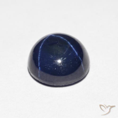 Zaffiro stellato Blu scuro naturale da 2.15 ct, Taglio rotondo, Opaco
