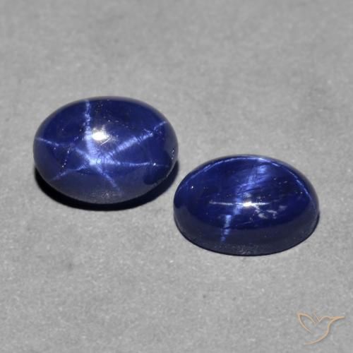 Gemme di Zaffiro stellato Blu navy naturale da 3.09 ct, Ovale, Opaco