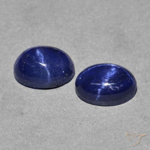 Gemme di Zaffiro stellato Blu navy naturale da 3.09 ct, Ovale, Opaco