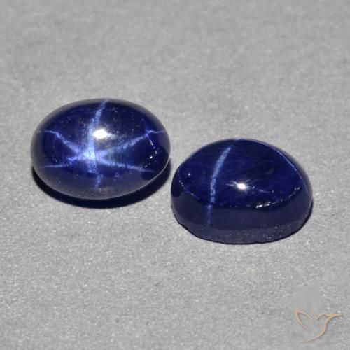 Gemme di Zaffiro stellato Blu navy naturale da 3.46 ct, Ovale, Opaco