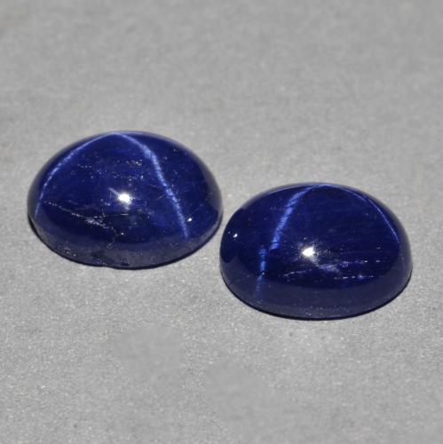Gemme di Zaffiro stellato Blu navy naturale da 6.06 ct, Taglio ovale, Opaco