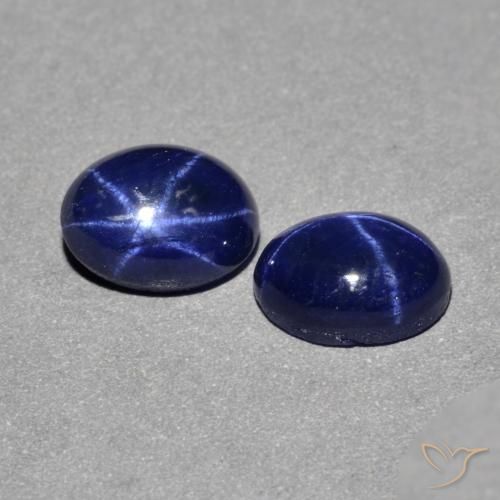 Gemme di Zaffiro stellato Blu navy naturale da 2.48 ct, Ovale, Opaco