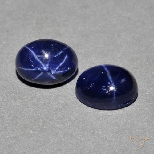 Gemme di Zaffiro stellato Blu navy naturale da 3.18 ct, Ovale, Opaco