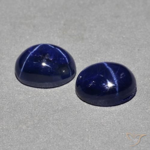 Gemme di Zaffiro stellato Blu navy naturale da 3.18 ct, Ovale, Opaco