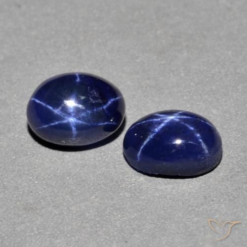 Gemme di Zaffiro stellato Blu navy naturale da 3.10 ct, Ovale, Opaco