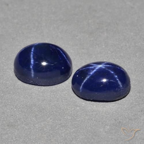 Gemme di Zaffiro stellato Blu navy naturale da 3.10 ct, Ovale, Opaco
