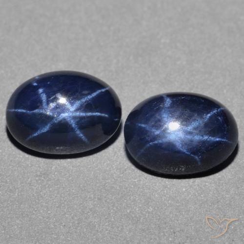 3.21ctw Naturale Blu scuro Zaffiro stellato, Ovale, Opaco